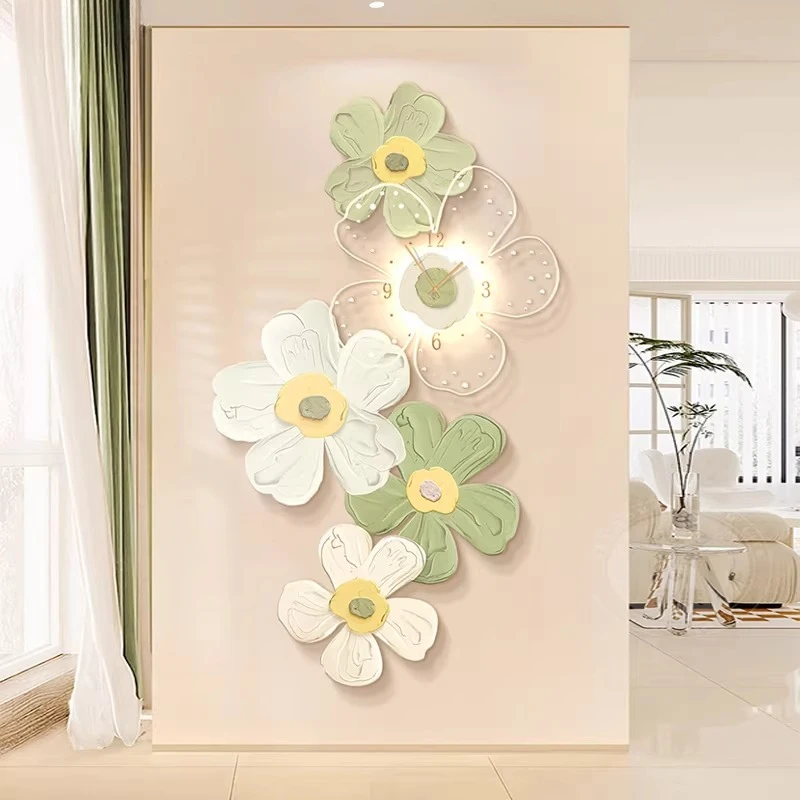 

large Art Light Luxury Wall Decoration Digital Wall Clock Mute Home Living Room Corridor Hanging Picture Creative Mural Lamp