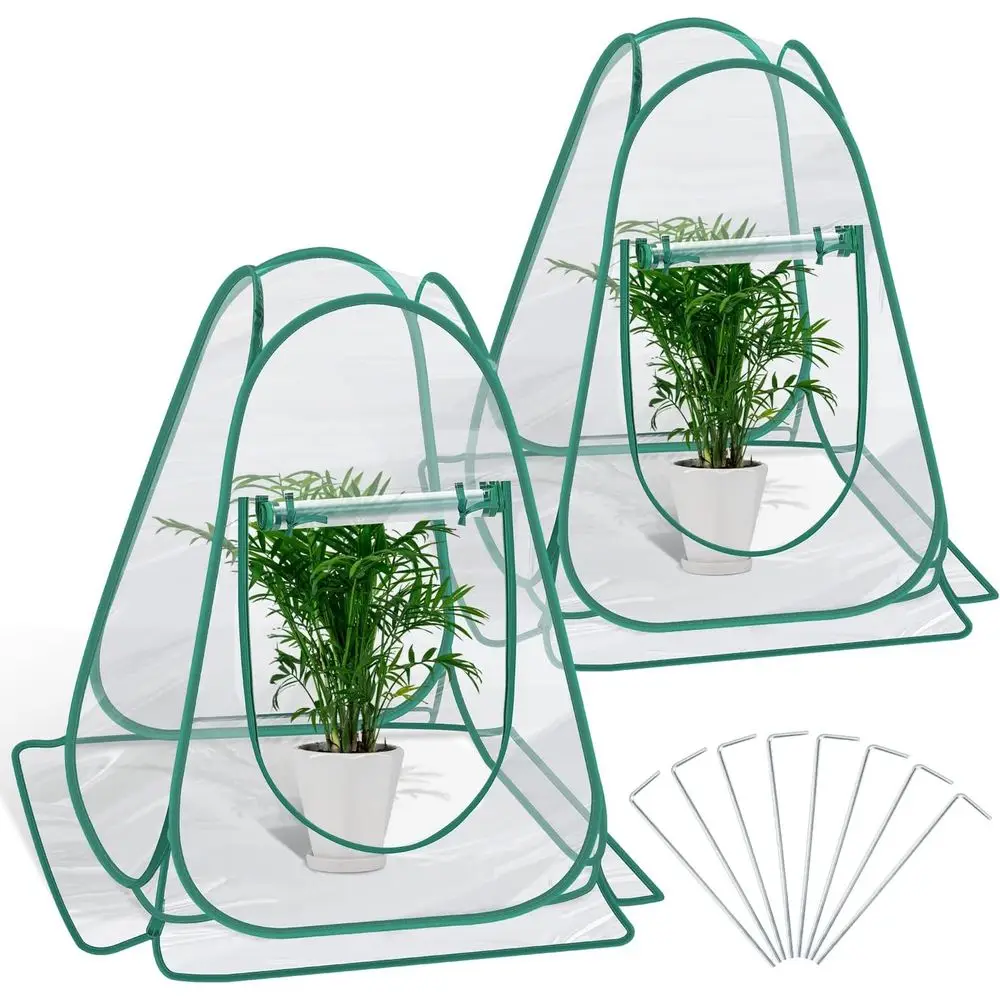 

Компактные мини-теплицы из ПВХ - набор из 2 штук для садоводства, портативные для использования в помещении/на улице, идеально подходят для выращивания растений