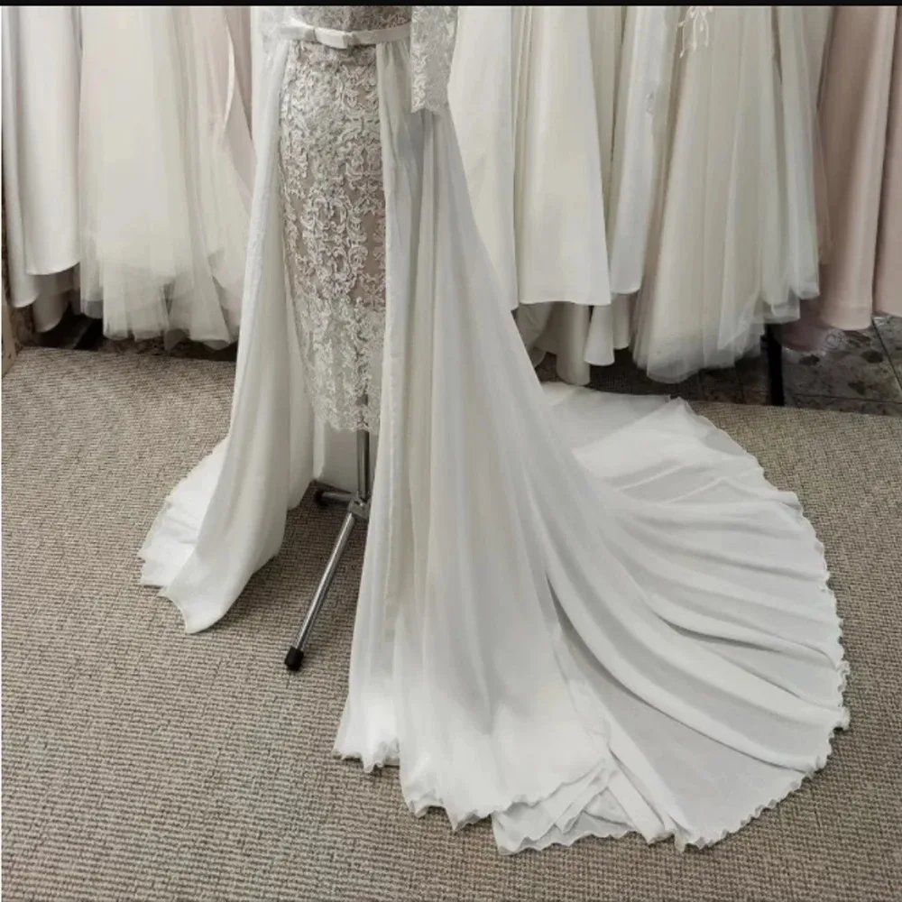 

Отдельная шифоновая юбка для свадебного платья Съемная юбка со шлейфом для выпускного вечера