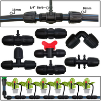 Oasis 5PCS 16mm 1/2'' PE Pipe Connector Splitter Tee Coupling Threaded Lock to 4/7mm 3/5mm Hose Garden Watering Drip Irrigation