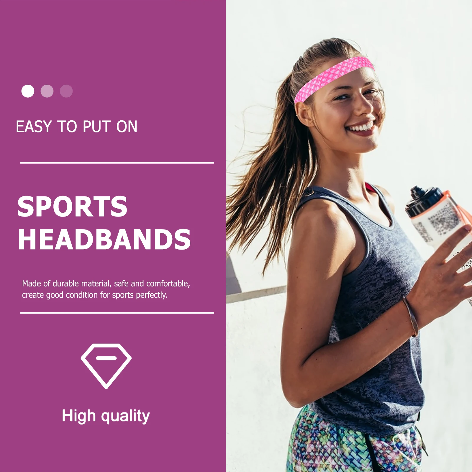

5pcs Sports Absorbing Fitness Headbands Durable Comfortable For Fitness Headbands Hair Accessories Running Gym Exercise