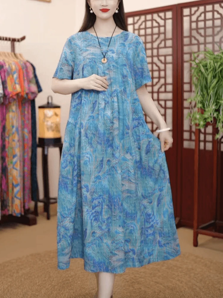 Été coupe ample ronde Neline polyvalent maman Dr minceur taille haute a-ligne ort Sve T-shirt Sle décontracté coréen Fas...