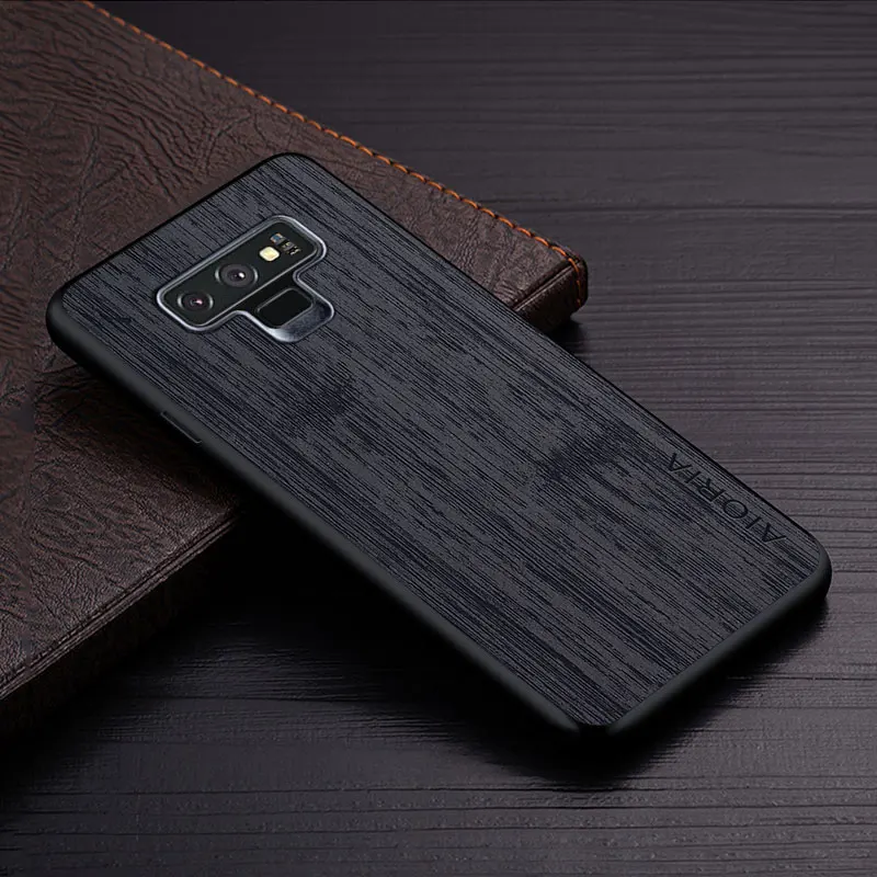 Case for Samsung Galaxy Note 9 funda bamboo wood pattern Leather skin cover Luxury phone coque for samsung note 9 case capa