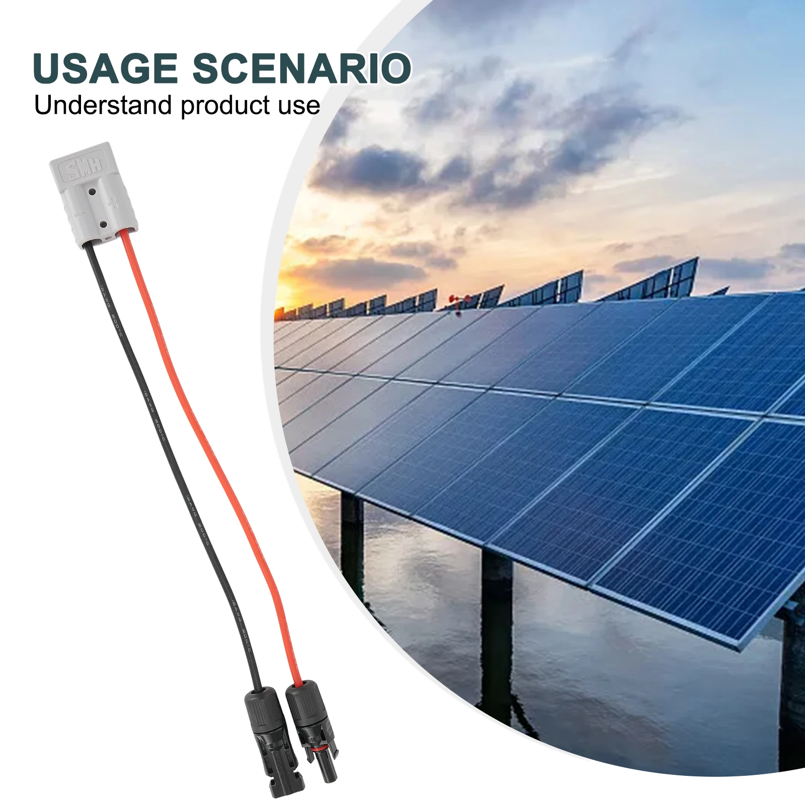 50 AMP For Anderson-Plug Connector To Solar Panel Cable Y Adaptor Connector 30cm 12AWG Male And Female Connectors