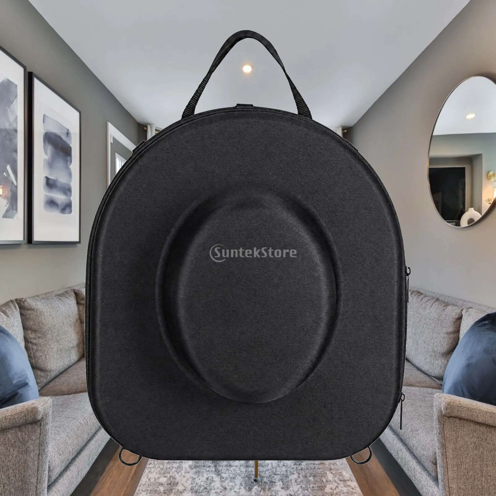 Portable Hat Storage Bag Shock-Resistant Molded Hat Protector Case Zippered Closure Cap Organizer for Travel, Commuting, Events