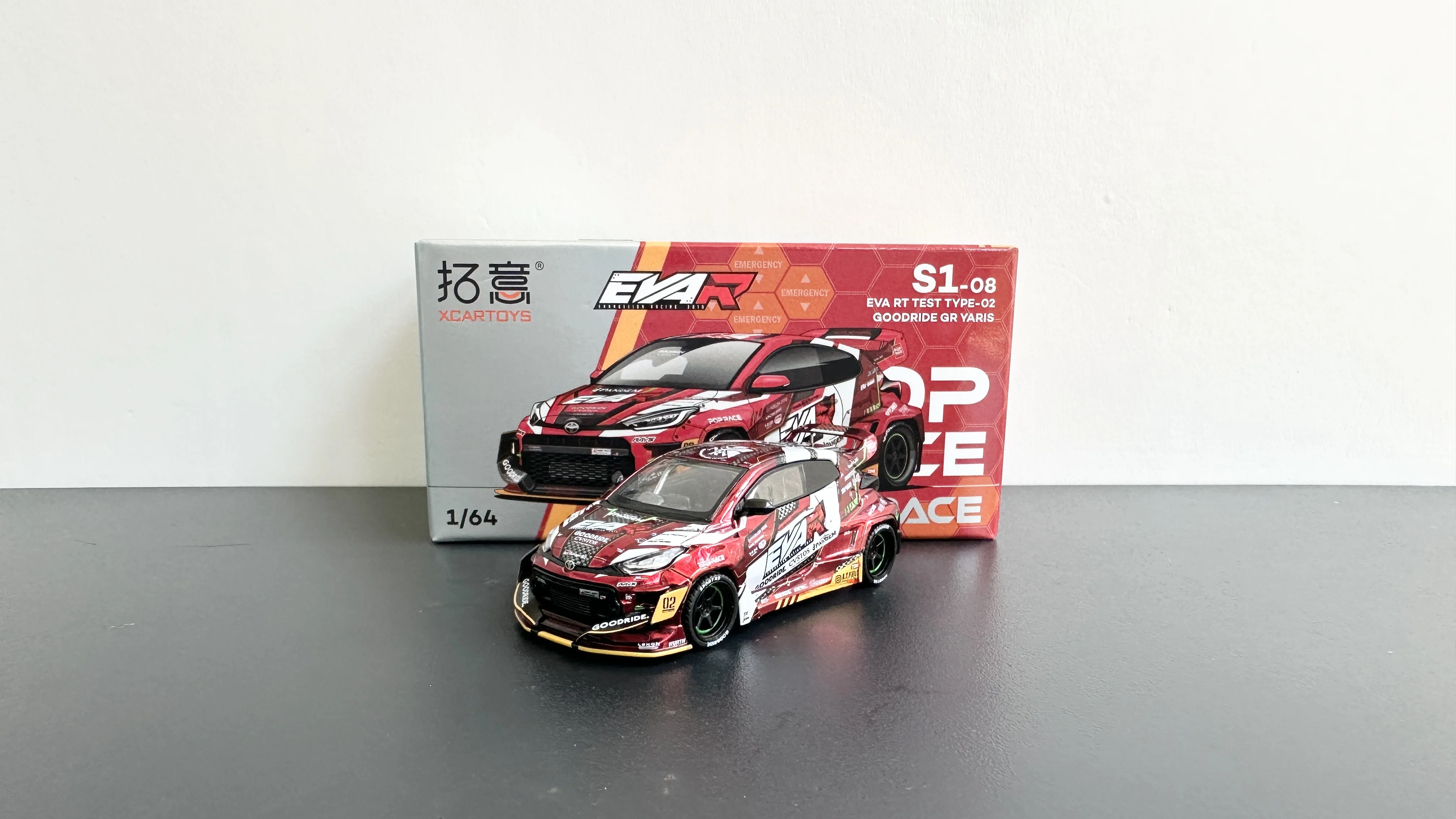 

1:64 Toyota S1-08 Yaris EVA YARIS 02 No. 2 Machine, Tuoyi POPRACE Alloy Car Model
