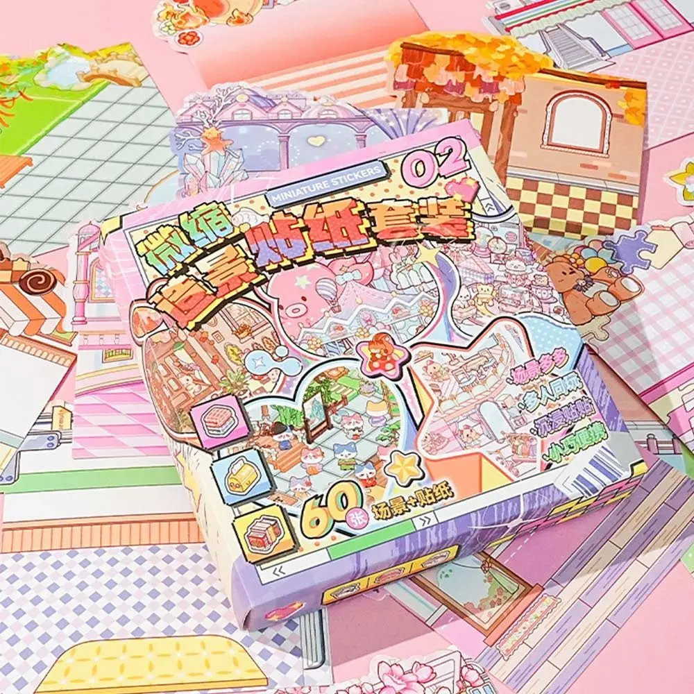 

Новые миниатюрные 3D наклейки для домашних животных, мультяшные DIY визуальные штабелируемые наклейки, 3D визуальные штабелируемые пейзажные наклейки, книга, подарок для детей