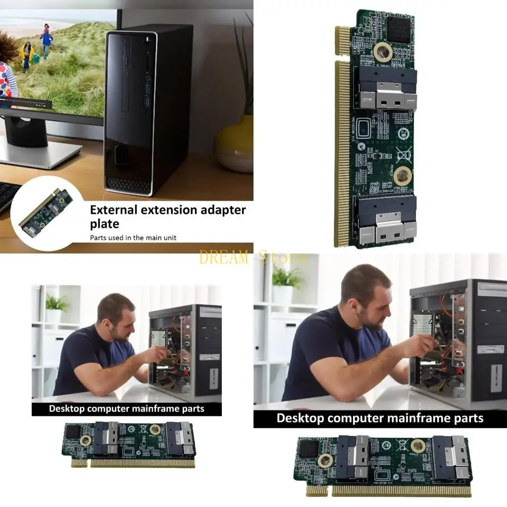 

SFF-8654 в PCIE X16 Конвертировать адаптеры карт PCIE Adapters Card SFF-8654 в PCIe Extension Card для 1U Server Best