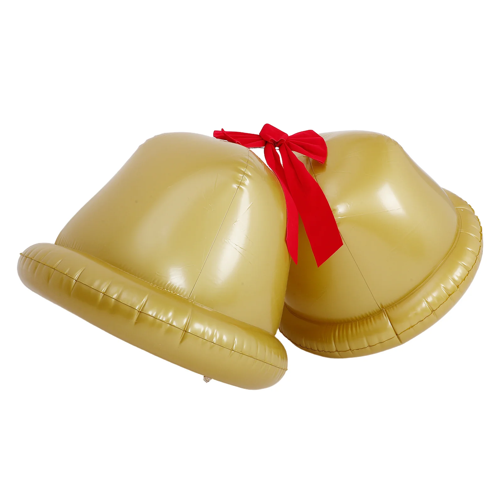 

2pcs Inflatable Giant Christmas Bell Bowknot Jingle Outdoor Indoor Holiday Decorations Porch Garden Party Xmas Tree Hanging