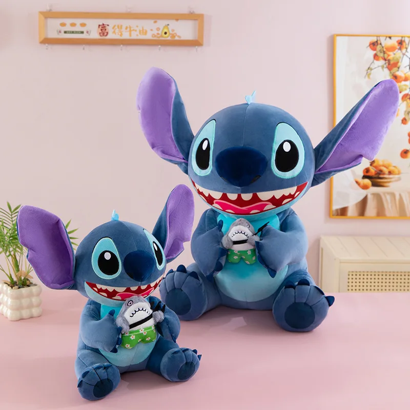 Kawaii Peluche Stitch Squalo Coccole Bambola Peluche Bambini Compleanno Regalo di Natale Peluche carino per bambini Morbido giocoso amico