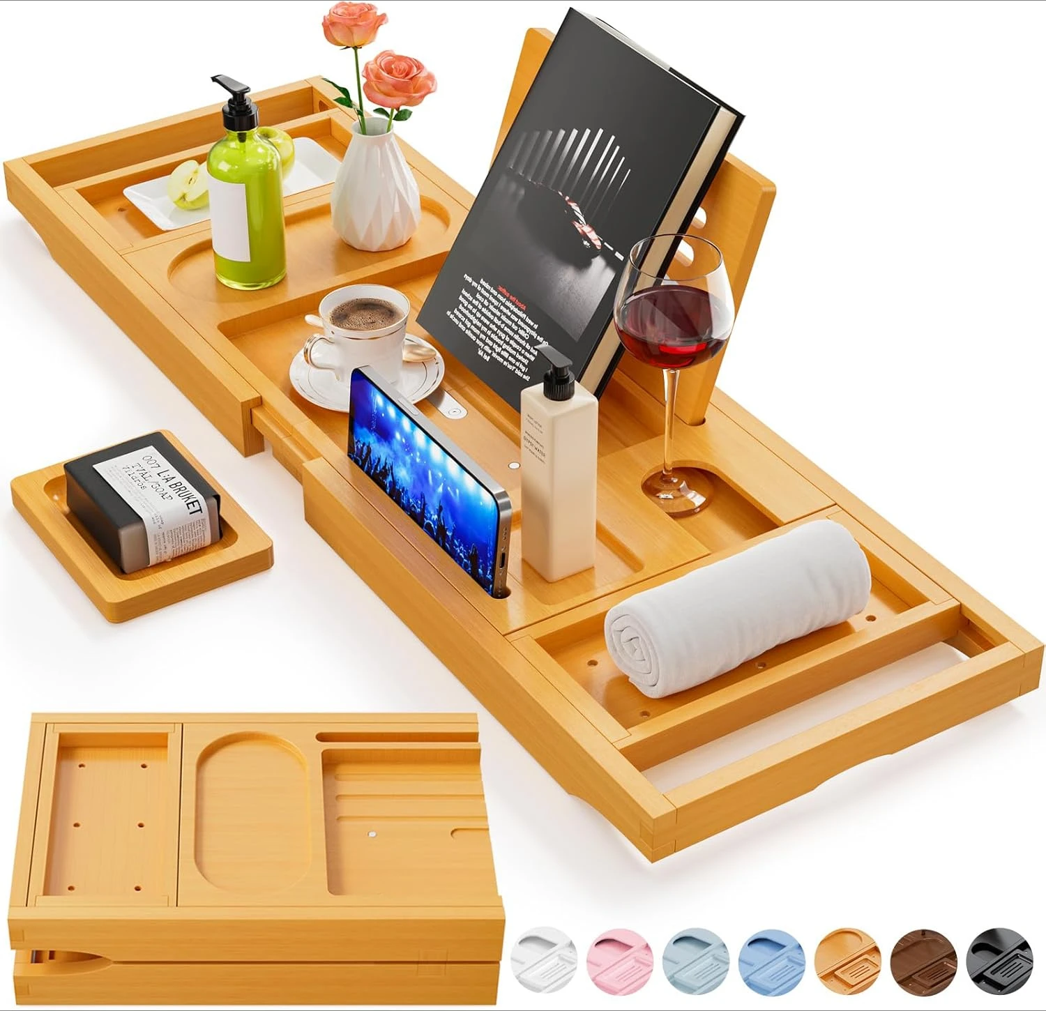 

Advanced bathtub tray, expandable bathtub tray, unique warm house gift, new home, couple anniversary and wedding gift