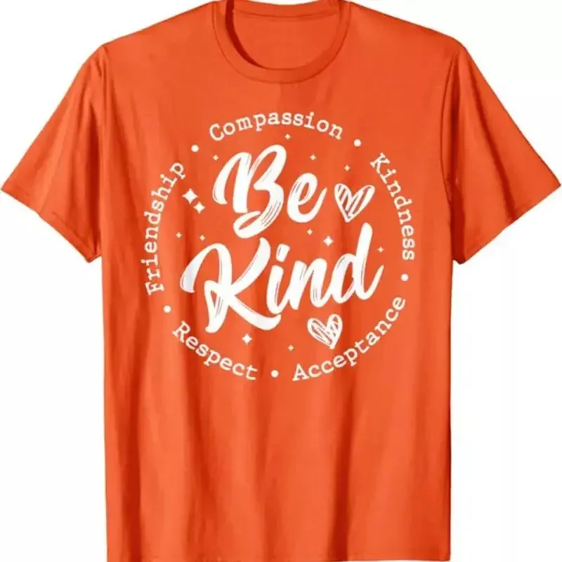 T-shirt orange Be Kind pour enfants, jour de la solidarité, anti-générosité