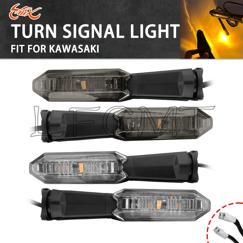 Motorcycle LED Indicator Turn Signal Lights Fit for KAWASAKI ER6N NINJA 250 Z 900 800 750 400 300 250 VERSYS 650 1000 ZH2 KLR650