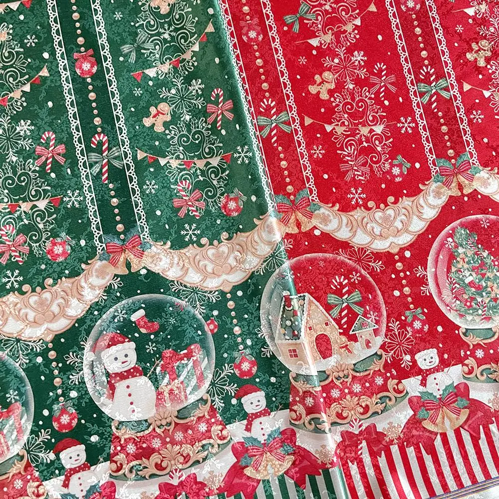 Christmas crystal ball lovely Lolita Dress fabric DIY handwork bag Hand accounting materials Children's skirt 100x150cm