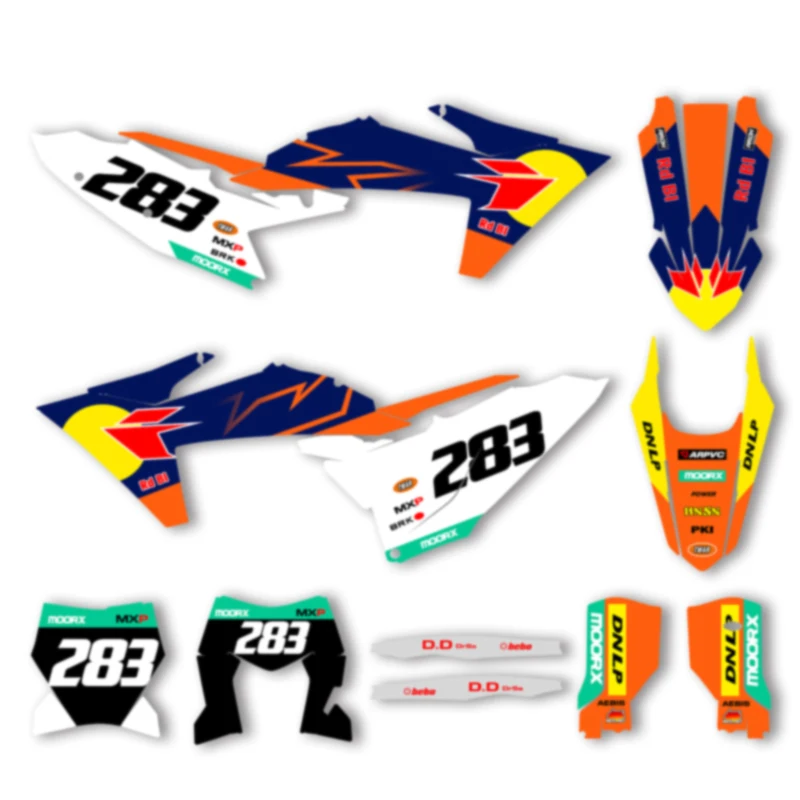 

DSMTECH Motorcycle Graphics Background Decal for KTM 125 250 300 350 450 2023-2025 SXF 2024-2026EXC Decals Stickers Kits 003