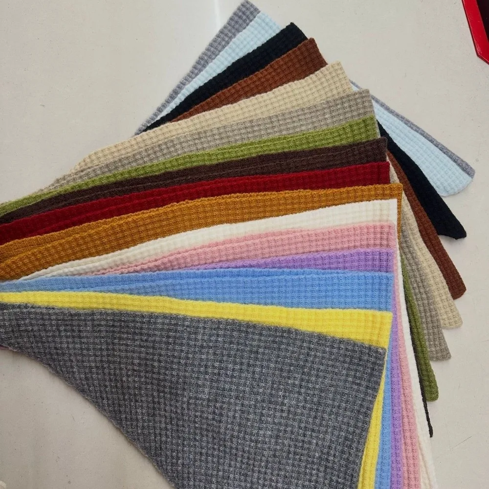 British Style Solid Color Triangular Short Shawl Polyester Warm Wool Blend Scarf Waffle False Collar Knitted Scarf Winter