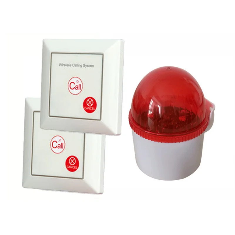 Caregiver Pager Alarm SOS Button Wireless Sound And Light Alarm For Elderly Disabled Seniors Toilet Bathroom-[Y03A]