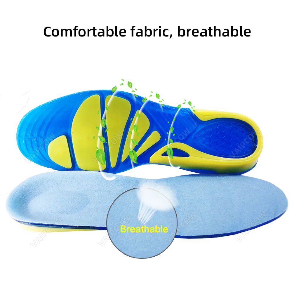 Silicone Non-Slip Gel Soft Sport Shoe Insoles Massaging Insole Orthopedic Foot Care For feet Shoes Sole Shock Absorption Pads