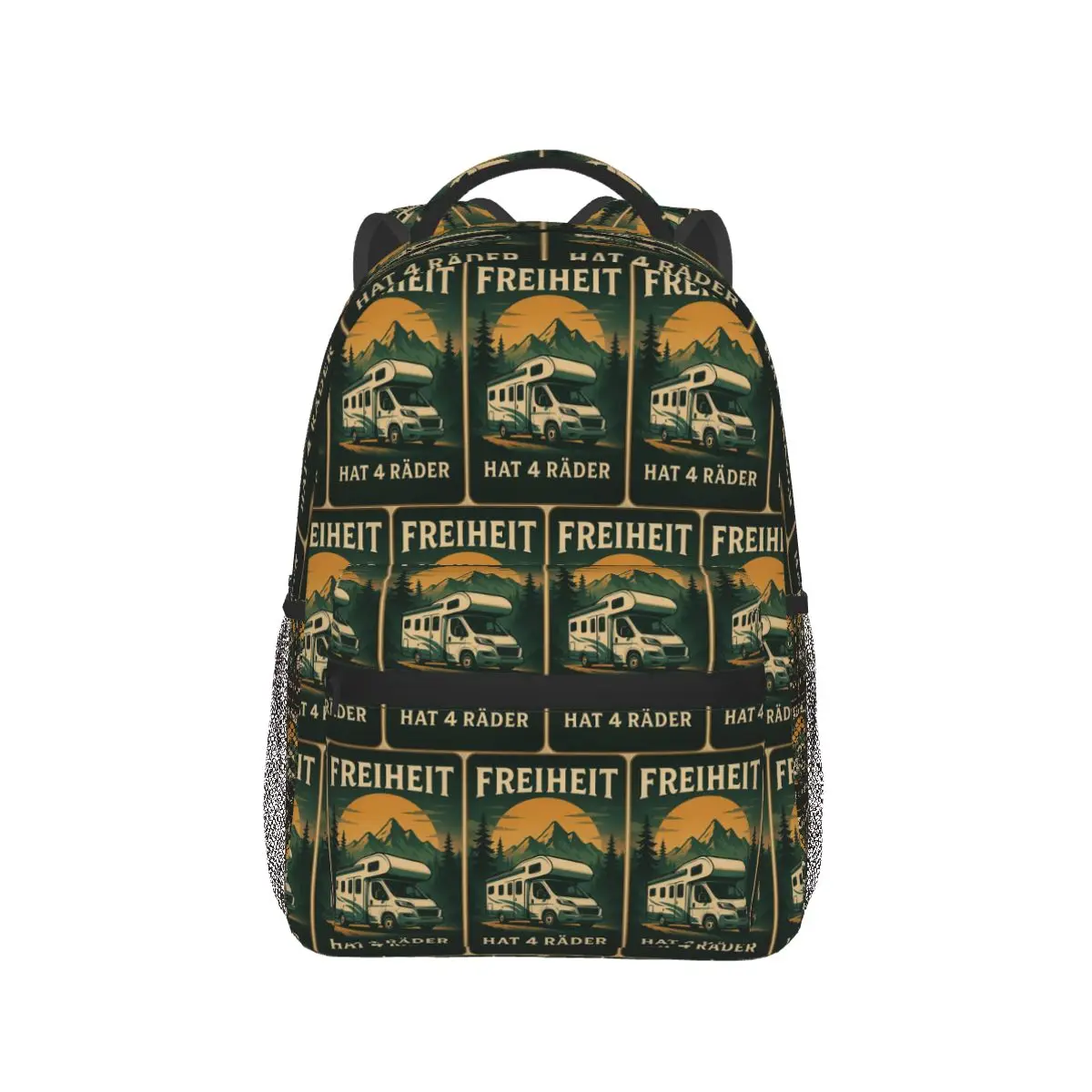 Freedom On Four Wheels Student Backpack School Bag Hiking Travel Daypack for Men Women Fashion Bookbag Shoulder Bags