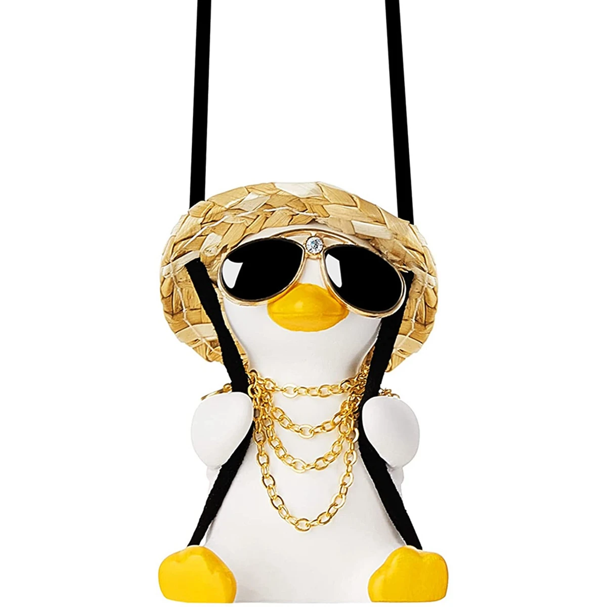 Cute Swing Duck Car Decoration Accessories, Car Rearview Mirror Pendant Decoration for Ladies and Men Car Accessories