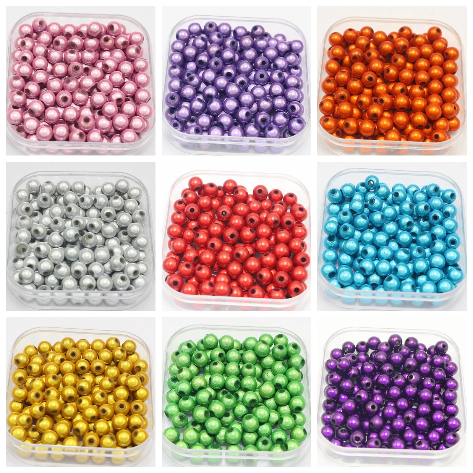 200 Pcs 3D Illusion Acrylic Miracle Round Beads 6mm Spacer Craft Jewelry Making