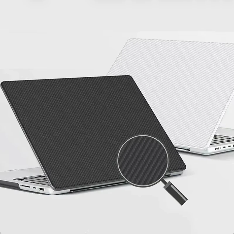 Carbon Fiber Texture Laptop Case For Macbook Air Pro 13 14 15 16 M5 M4 M3 M2 M1 Cover A2337 A3448 A3449 A3240 A2681 A2485 A2338