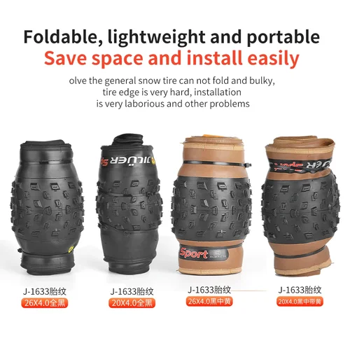 Imagen 2 del producto TANKE Anti pinchazos nieve playa bicicleta neumático MTB bicicleta antideslizante neumático ancho 20X4.0 24X4.0 26X4.0 neumático resistente a pinchazos invierno