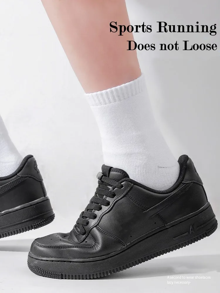 1 Pair Flat Elastic Laces Sneakers Magnetic Flat Shoelace Without Ties Kids Adult Quick Lace Lazy Sports Rubber Band Shoestring