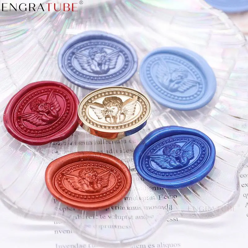 3D Embossed Wax Seal Stamp Wedding Wax Sealing Angel French Rose Daisy Butterflies Tulips Envelope Seal DIY Gift Wrapping Tools