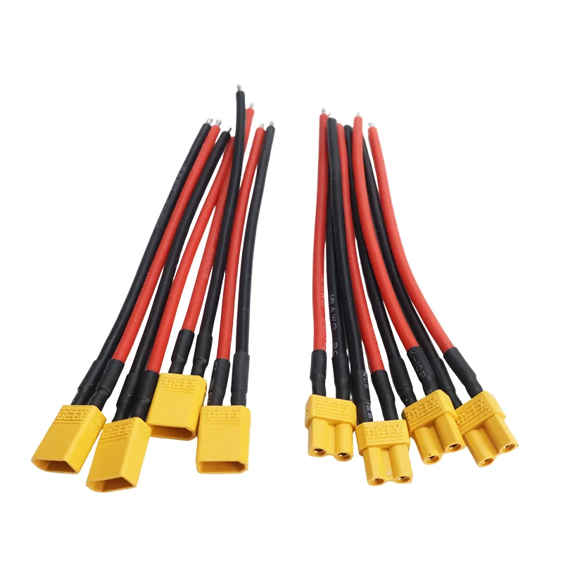 4Pcs XT30 Pigtail Plug Male/Female Connector with 100mm 16AWG Tinned Wire Cable for RC Lipo Battery FPV Drone Charger Expand