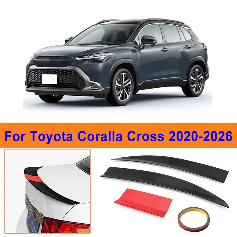 

For Toyota Coralla Cross 2020-2026 3-Section ABS Rear Trunk Spoiler 115-125cm Adjustable Sports Decor Top Wing Car Parts