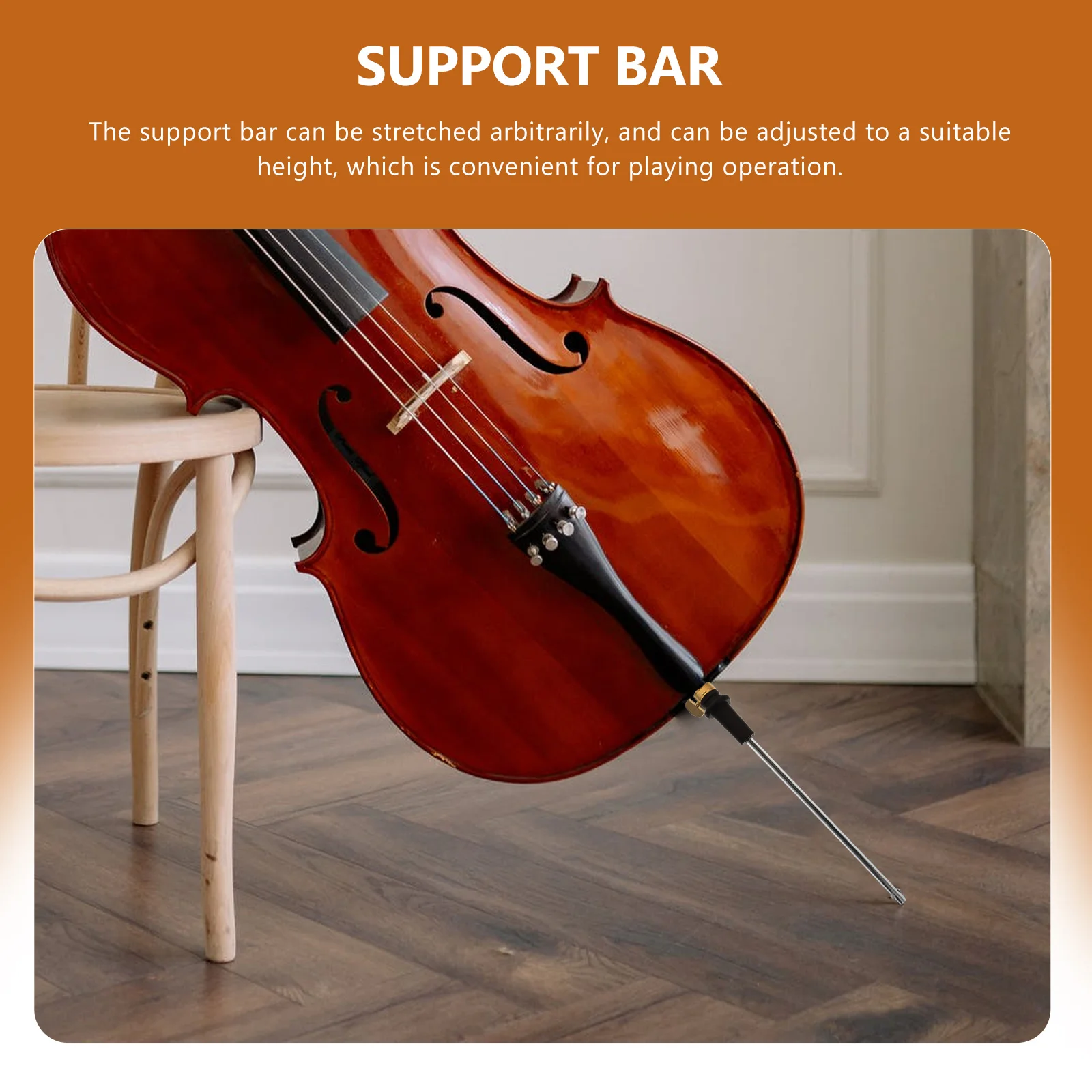 

Premium Cello Tail Rod Ebony Metal Endpin Support Tool Durable Damage Resistant Professional Cellist Accessory Instrument Part
