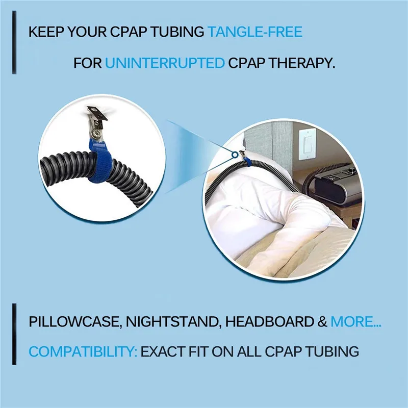 4/8/16PCS Blue CPAP Hose Holder Clip 304steel Oxygen Tube/Cannula Holder Tangle Free Tube System for Uninterrupted Sleep Therapy