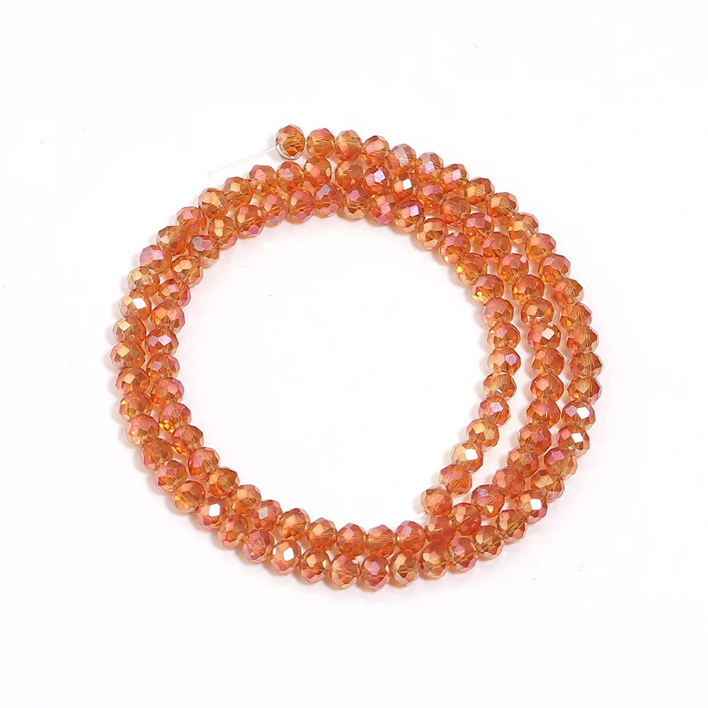 1 Strang 4/6/8 mm facettierte Kristallperlen Orange Rot Rondelle Glas lose Perlen für Schmuckherstellung DIY Armband Halskette Zubehör – Detail 9