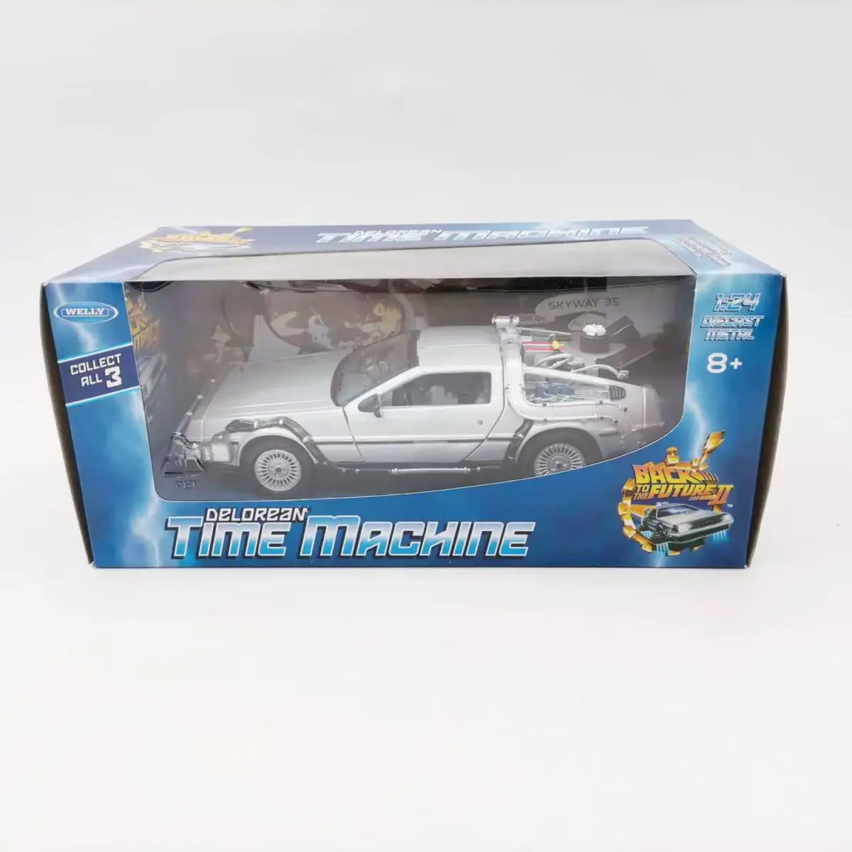 WELLY Alloy 1:24 Back To The Future Time Machine Part 1/2/3 DMC-12