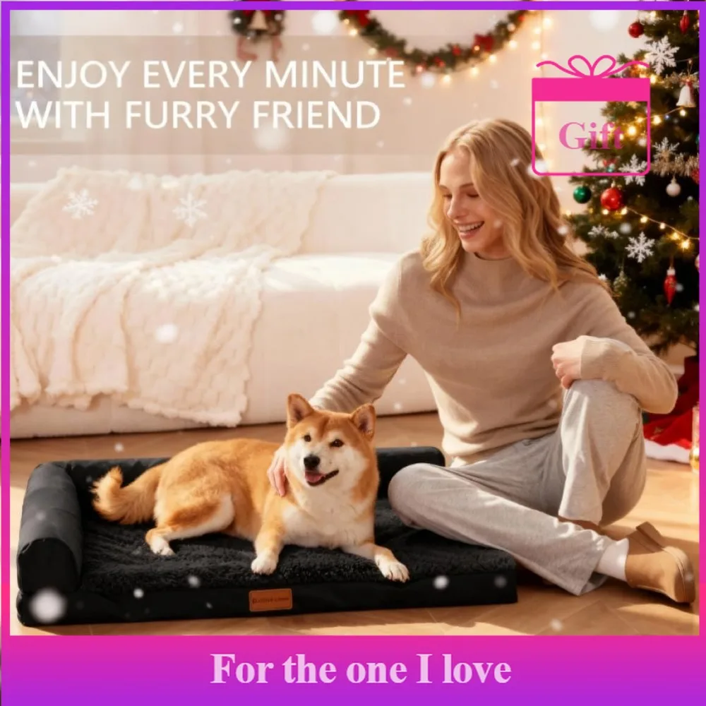 

Orthopedic Dog Bed, Waterproof L-shaped Cushions, with Removable and Washable Cover, Medium-sized Pet Sofa Bed