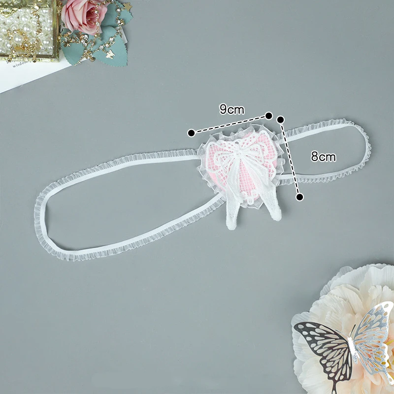 Mädchen Gothic Eye Lace Maske Cosplay Anime Kawaii Herz Bogen Kreuz Zubehör Frauen One-Eye-Brillen – Detail 2