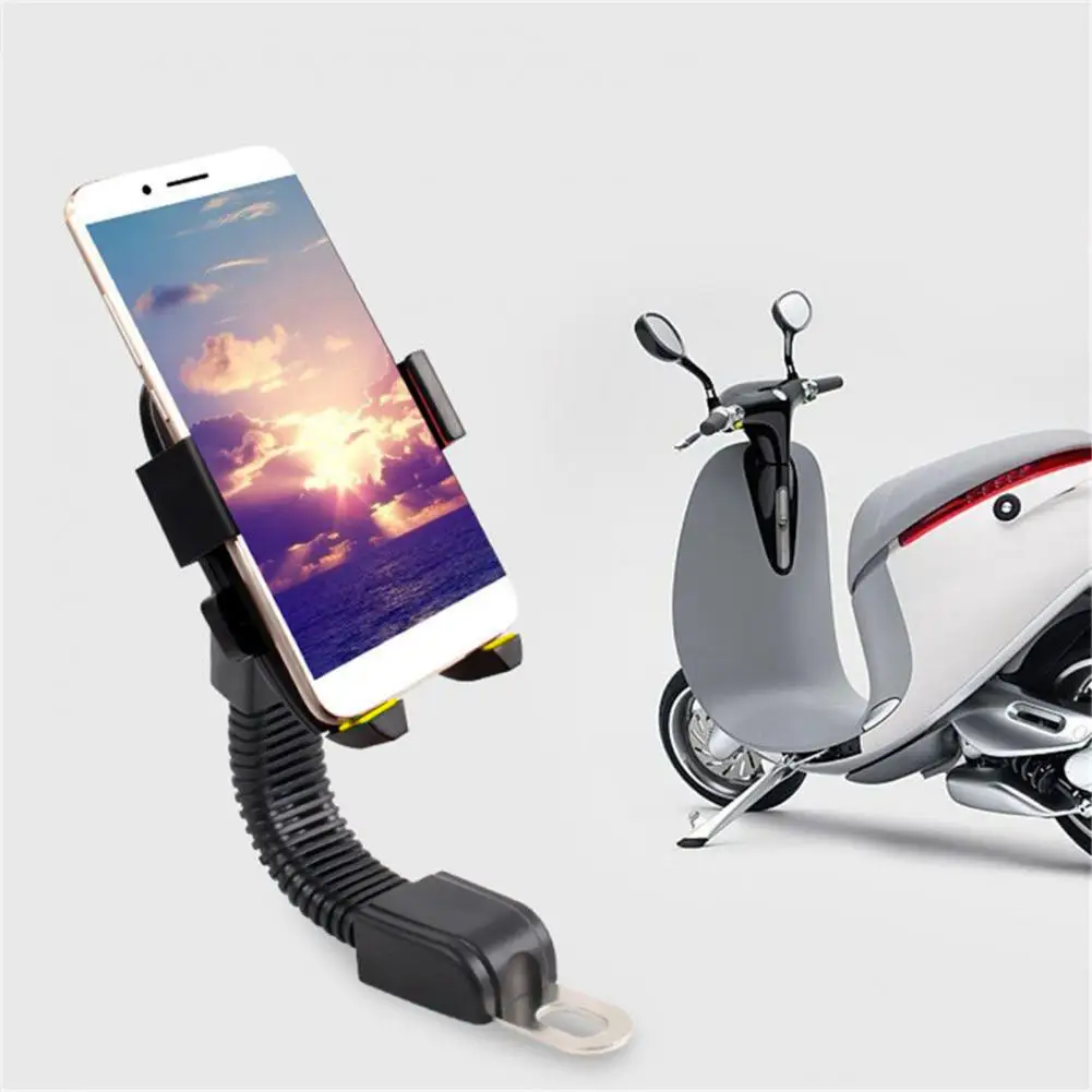 Convenient Easy to Install Motorbike Phone Mount Press Button Motorbike Rearview Mirror Phone Mount Phone Holding