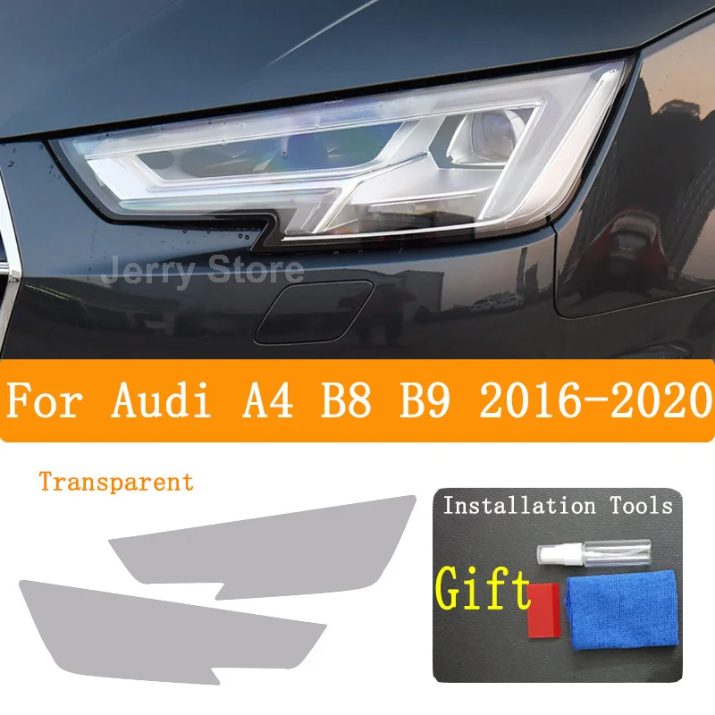 

Для Audi A4 B8 B9 2016-2020 автомобильные фары защитная пленка ремонт фар виниловая реставрация прозрачный черный свет наклейка из ТПУ