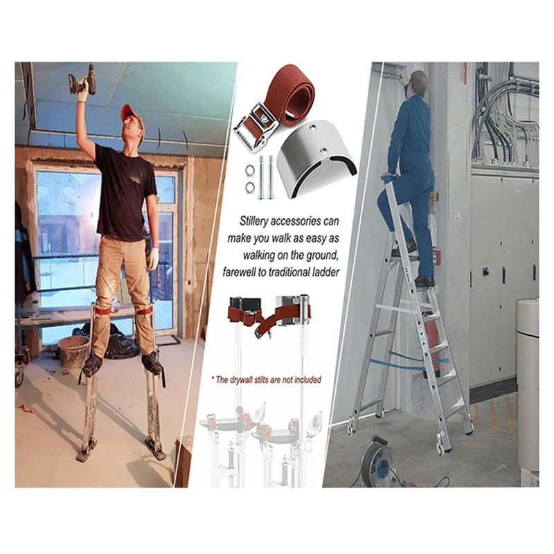 Stilts Comfort Straps Kit, Universal Drywall Stilt Straps And Foot Rest, Stilts Leg Band Parts Easy Use Leg Band