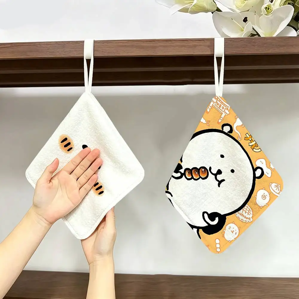 J-Joke B-Bear Cartoon Polyester Cotton Hanging Kitchen Towel, Soft Hand Wiping Towel, Reusable for Kitchen Bathroom Home