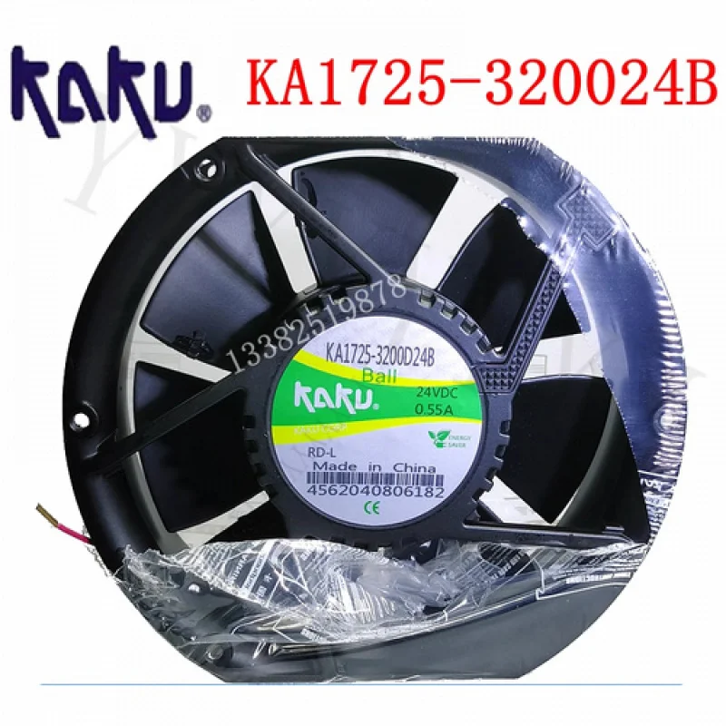

Y+FOR KAKU KA1725-3200D24B DC24V 0.55A 3-Wire Fault Alarm Ball Cooling Fan