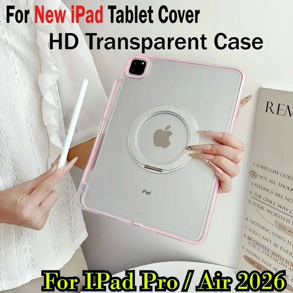 2026 HD Clear Acrylic PC Case for IPad A16 11 12 Th Pro M5 12.9 Mini Air 8 7 6 5 4 9 10.2 13