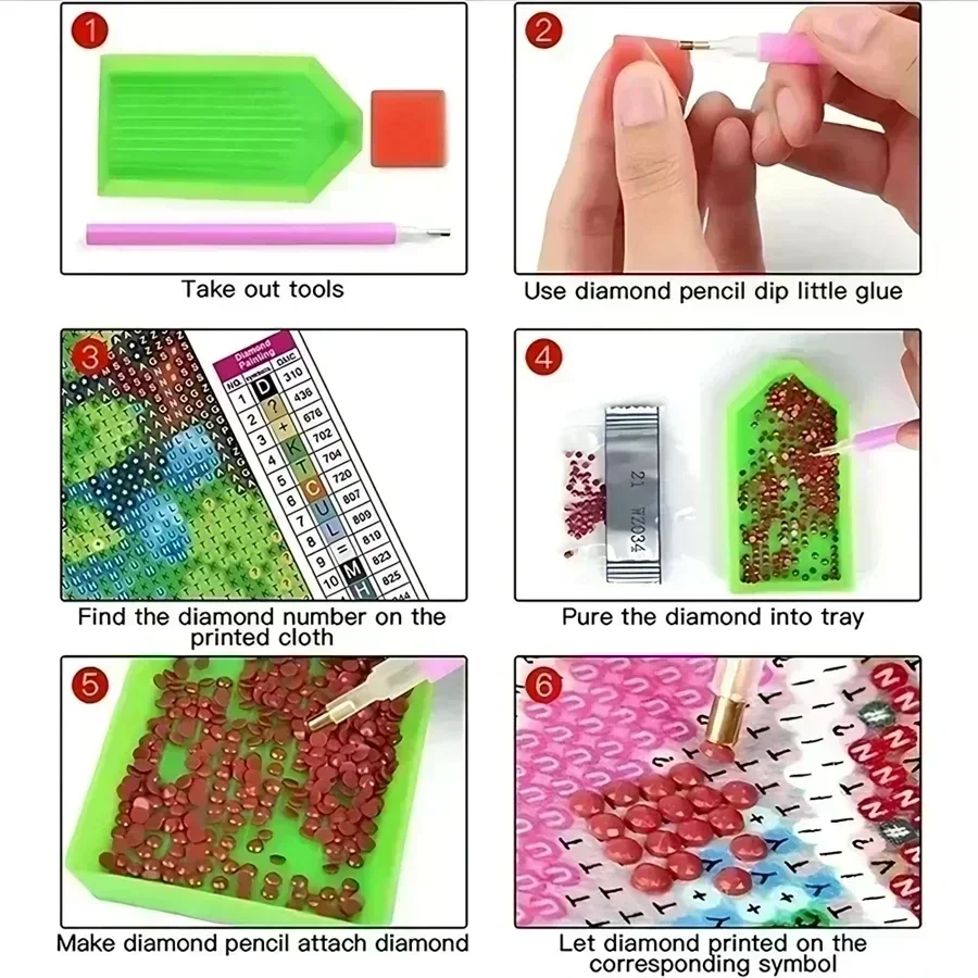 Cartoon Happy Old Couple 5D Full Round Diamond Painting Kits, Cute Grandma And Grandpa DIY Drills Mosaic Embroidery Cross-stitch view 6