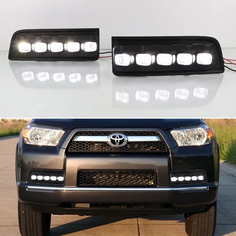 Дневные ходовые огни для Toyota 4Runner 2010 2011 2012 2013 4 Runner N28 Car Drl последовательный указатель поворота авто светодиодная фара