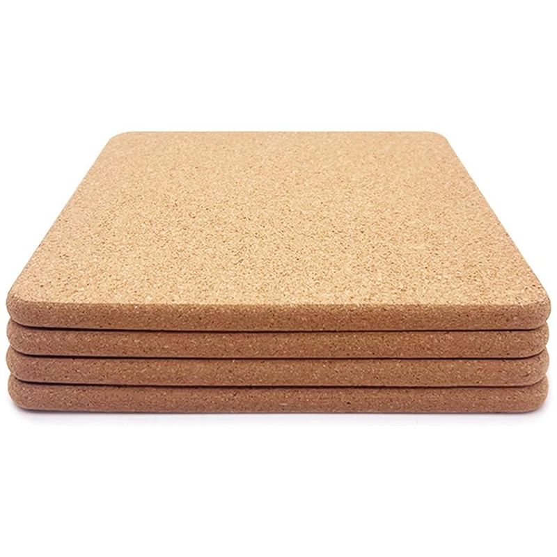 High Density Thick Square Cork Pad Cork Pad For Hot Dishes, 8 Inch Heat Resistant