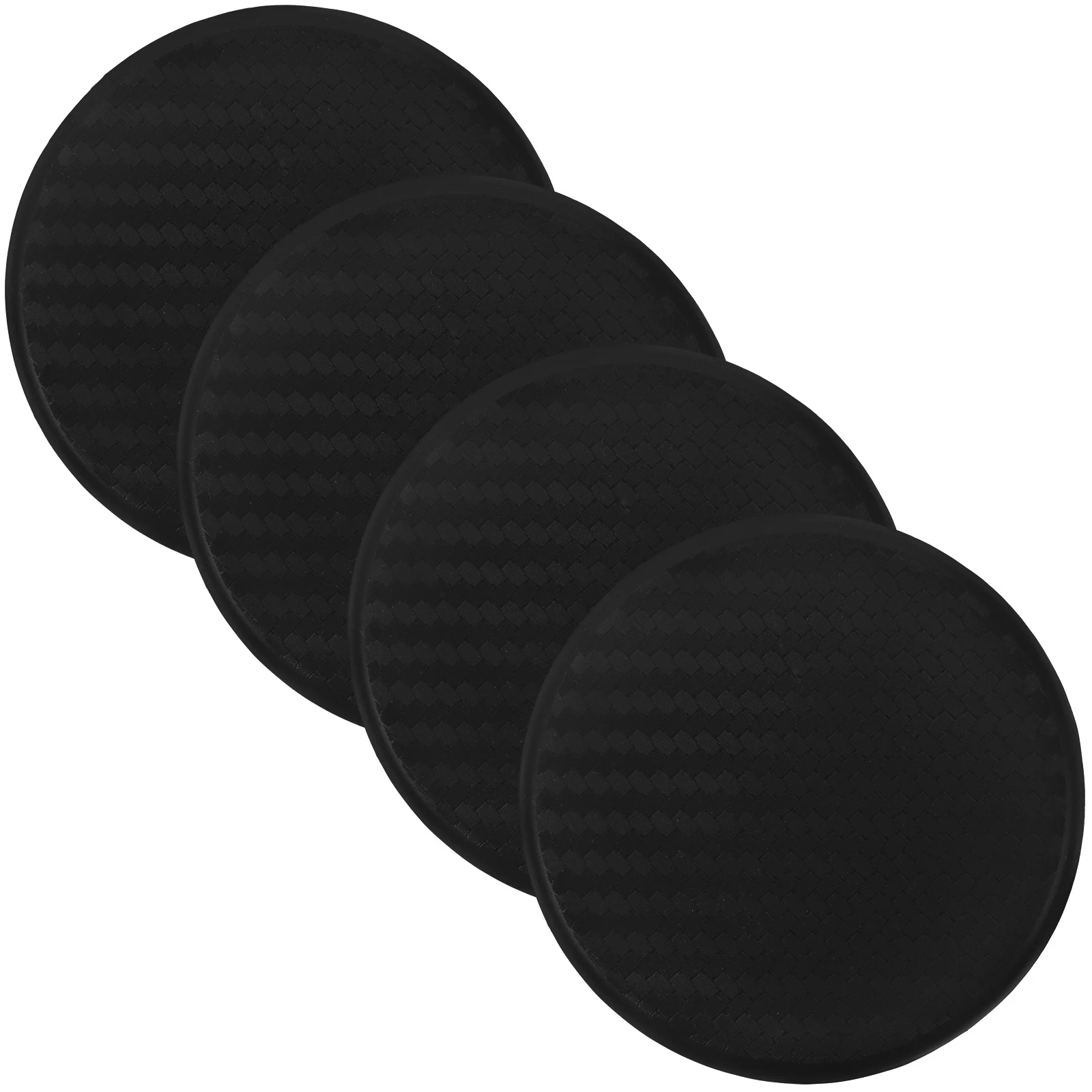 

4Pcs Reusable Cup Mat for Car and Desk Non-Slip Drink Coaster Suitable Most Cups Spill Proof Design Black Cup Pads Set