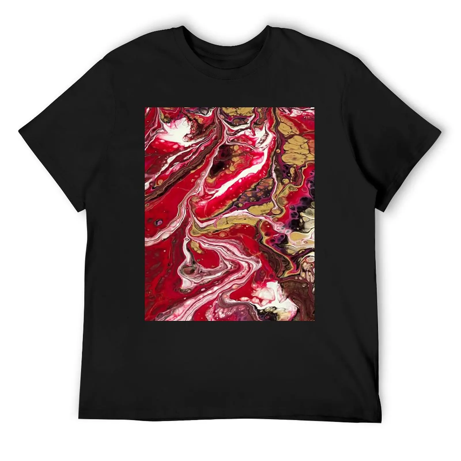 

Red, white and golden waves T-Shirt boys animal print customs men workout shirt