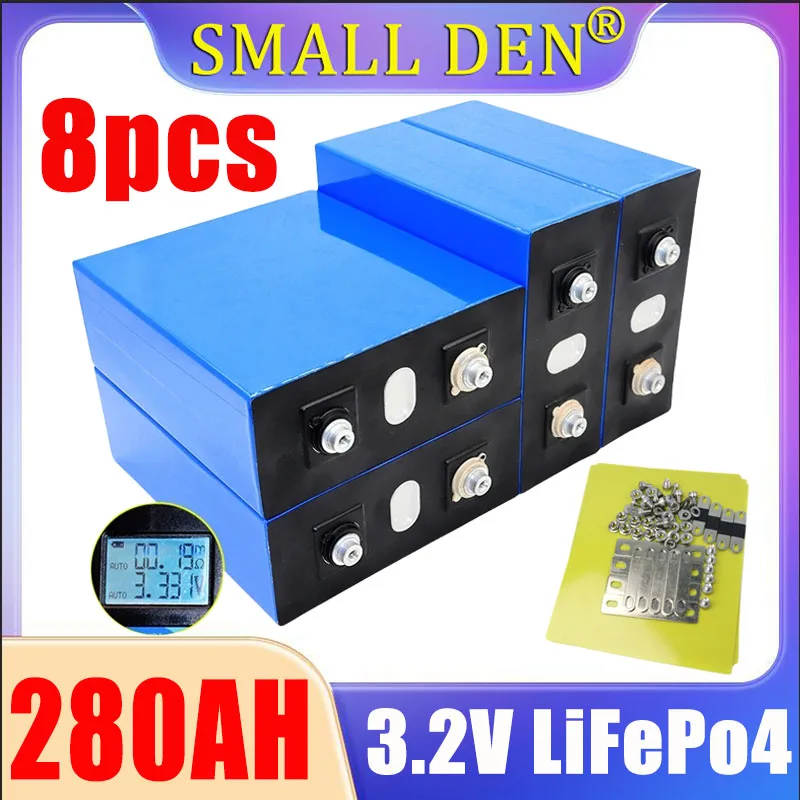 

8pcs new A-class 3.2V 280AH lifepo4 rechargeable battery DIY 24V 48V electric boat RV solar storage system battery pack tax-free