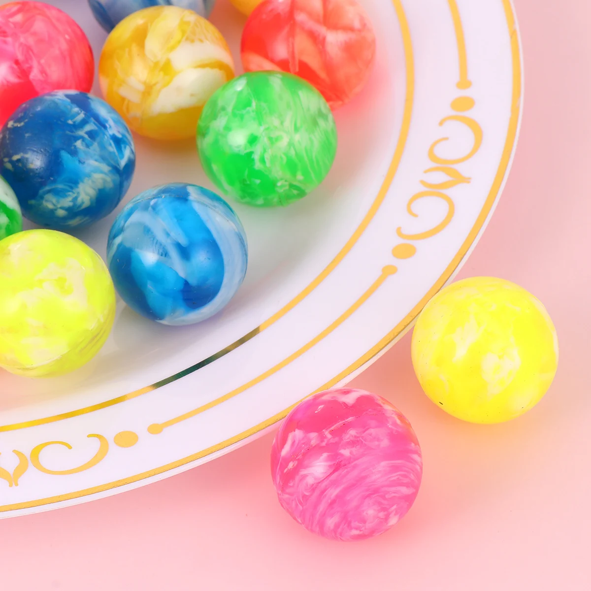 

30 Pcs Bouncy for Kids Jumping Children Toy Marble Children's Pool Colored Ingubers Toys Plastic